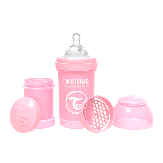 Mamadera Twistshake Anti-Cólico 180ml Rosado Pastel