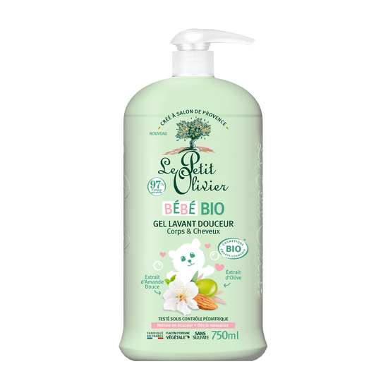 Gel de Baño Bebé Cuerpo y Cabello 750ml, Le Petit Olivier