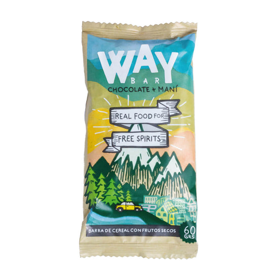 Way Bar, barra cereal, Chocolate + Mani (60 gr)